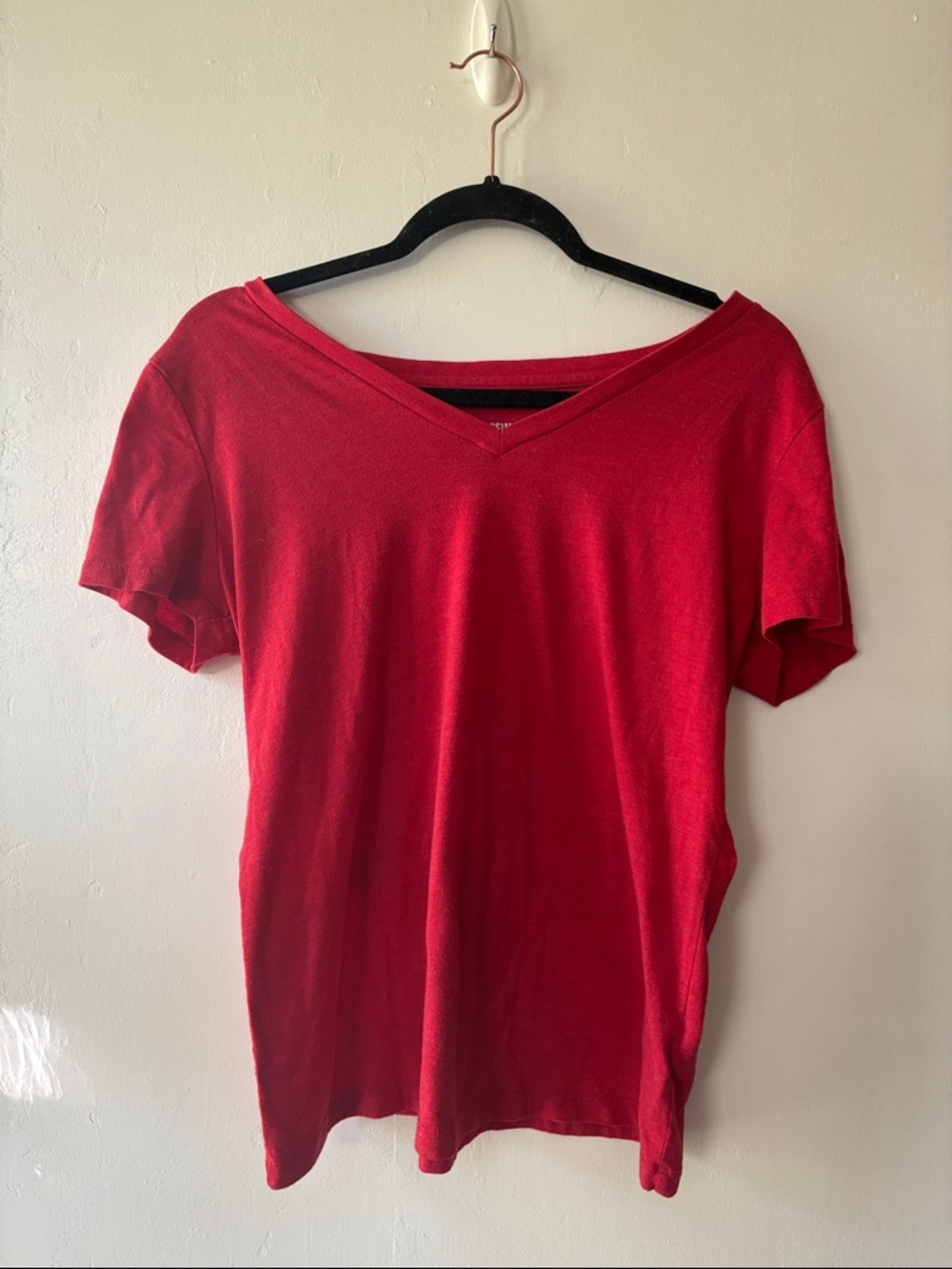 Mossimo Supply Co. Red V-Neck Short Sleeve Tee